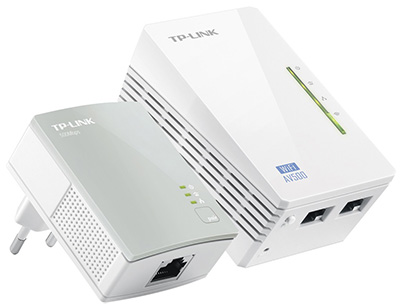Kit de 2 CPL 50 Mbit/s, dont 1 est aussi Amplificateur de Signal et Point d'Accès, 300 Mbit/s, TL-WPA4220KIT, TP-Link