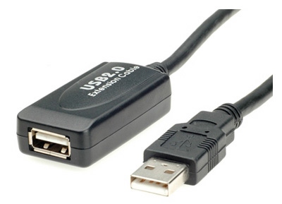 Rallonge USB 2.0 active, grande longueur (15 mètres), 1 port, Roline
