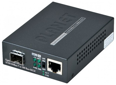 Convertisseur RJ45 Gigabit Ethernet / 1 x SFP (mini-GBIC), Multimode ou Monomode, GT-805A, Planet