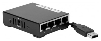 Switch Ethernet RJ45 Gigabit 10/100/1000, de poche, alimentation USB, Dexlan