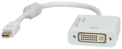Adaptateur Mini-DisplayPort mâle vers DVI-D femelle, Dual Link, actif, 1.2, Roline