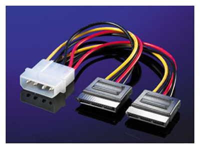 Câble interne adaptateur Molex mâle / alimentation SATA, Roline