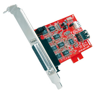 Convertisseur USB vers RS232, 1 port DB44 avec adaptateur vers 4 x DB9, slot PCI ou PCI Express, Roline