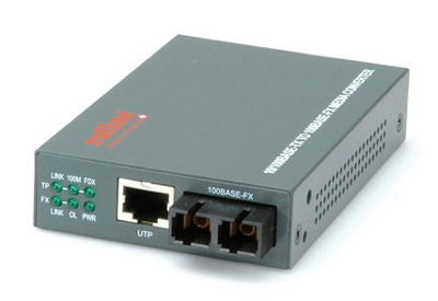 Convertisseur RJ45 Fast Ethernet / Fibre optique Multimode SC ou ST,  Loop-back