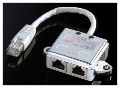 Doubleur RJ45, Ethernet + Ethernet, Cat5e, FTP