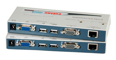 Switch KVM inversé, VGA, USB, avec prolongateur via RJ45, Roline