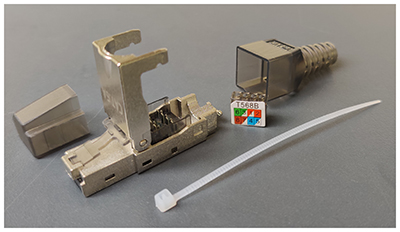 Prise RJ45 mâle, Cat6, Blindée (FTP), pour câble monobrin, par