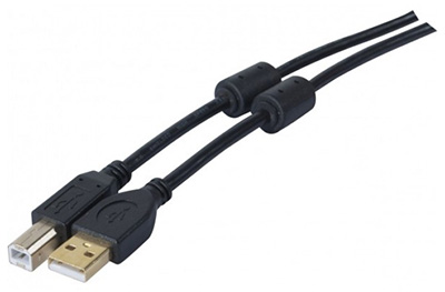 Câble USB 2.0, A / B, ferrites, Or, TLC