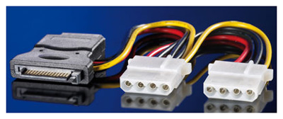 Adaptateur alimentation Sata / Molex femelle + 2 prises Molex femelle, Roline