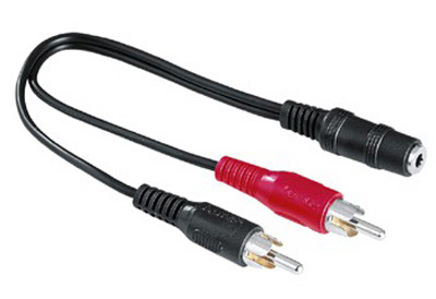 3.5Mm Jack femelle vers 2 RCA mâle Y doubleur de câble RCA audio stéréo  30cm - Chine Connecteur RCA, RCA mâle
