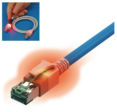 Cordon RJ45 Cat6a, SFTP, reconnaissance lumineuse, sans halogène, SaCon