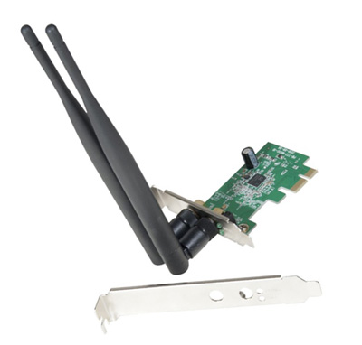 Carte réseau sans fil, adaptateur de bureau PCI 300 Mbps Carte réseau WiFi  802.11b/g/n avec deux antennes pour WIN