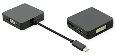Convertisseur USB 3.1 C mâle vers HDMI femelle ou VGA femelle ou DisplayPort femelle, 4K, Value