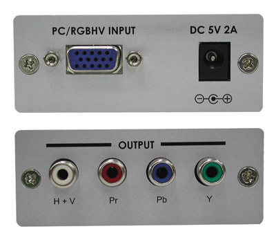Convertisseur VGA (HDDB15) vers composantes (YUV), Real Cable