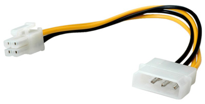 Câble interne adaptateur Molex 4 broches mâle / ATX 4 broches mâle, Roline