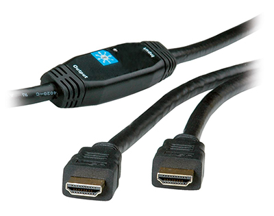 Câble HDMI, High speed, 30 m, prolongateur intégré, Roline