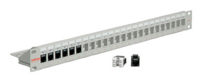 Panneau de brassage, 19 pouces, nu, pour connecteurs RJ45 Keystone, UTP, Roline