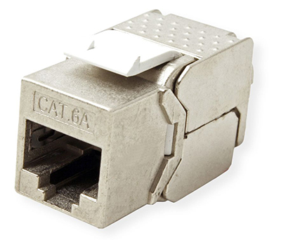 Connecteur RJ45 Cat.6 STP avec 4 broches vers le haut et 4 broches