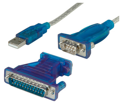 Câble convertisseur USB 2.0, A mâle / Série DB9 ou DB25 mâle, Value