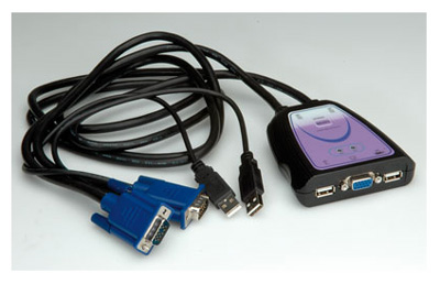 KVM, VGA, USB, câblage intégré, Star, Value