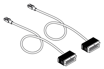 Cordon audio-vidéo RJ45 / Péritel mâle, par paire, Casanova