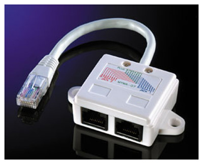 Doubleur RJ45, RNIS ou Box à sortie téléphone en RJ45, UTP, TLC