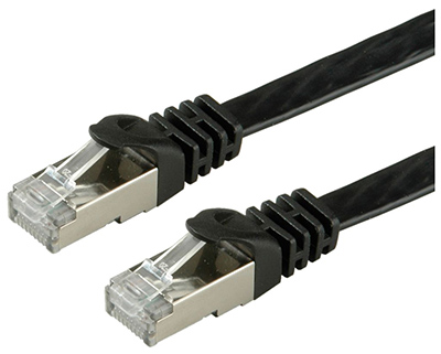 Cordon RJ45 Cat6a, U/FTP, surmoulé, Plat, Value