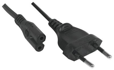 Câble d'alimentation de 1,5 m Eu Plug C7 Bipolaire 2 Câble pour