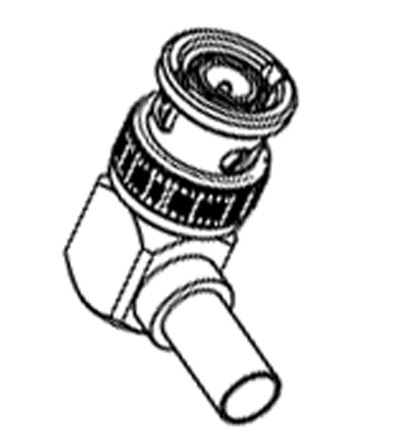 Fiche BNC mâle coudée, à sertir, 50 ohms, pour câble KX23, RG142, RG223, RG400, Sofim