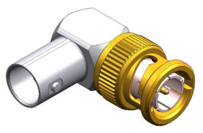 Raccord BNC femelle-mâle coudé, 50 ohms, Sofim