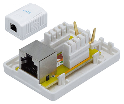 Connecteur RJ45 mural, Cat6, en saillie (boîtier), Dexlan