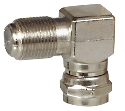 Adaptateur type F, mâle / femelle, coudé à angle droit, Legrand