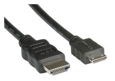 Câble mini-HDMI (C) / HDMI, High speed, canal Ethernet (1.4), Roline