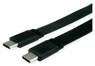 Câble USB4 (Gen 3), C mâle / C mâle, plat, PD (Power Delivery), Emark, 100 W, Value