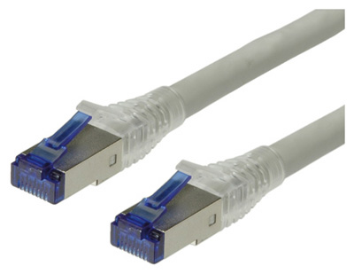 Cordon RJ45 Cat6a, monobrin, SFTP, surmoulé, grande longueur, sans halogène, Roline