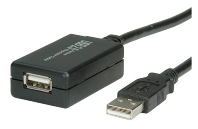 Rallonge USB 2.0 active, grande longueur, 1 port, Value