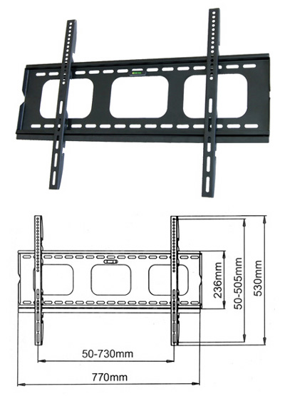 Support mural pour écran plat, Vesa 700 x 500, Slim, Value