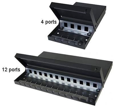 Point de consolidation, nu, pour connecteurs RJ45 Keystone, blindés ou UTP, TLC