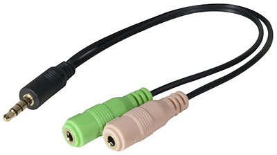 Doubleur Jack 3,52 mm, 4 pôles, pour ordinateur portable, CTIA, 1 mâle-2  femelles, souple, Or