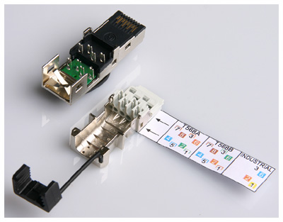 Prise RJ45 mâle, Cat6a, Blindée (FTP), pour AWG22, AWG23, AWG24, sans outil, BTR