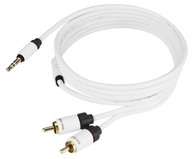 Câble Jack 3,52 mm Stéréo / 2 x RCA, OFC, Or, Moniteur, Real Cable