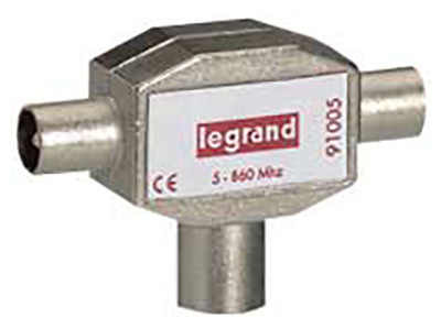 Doubleur antenne, 9,52 mm, 1 femelle / 2 x mâle, Legrand