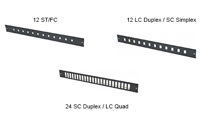 Façade pour tiroir optique, nue, à équiper en traversées EC, LC, SC, ou ST, Dexlan