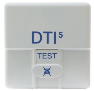 DTI à fixer sur rail DIN ou sur mur (test en RJ45), module RC inclus, protection parafoudre, TLC