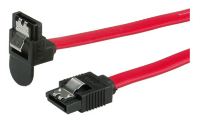 Câble interne Sata III, 6 Gbit/s, angle droit, avec attaches, Roline
