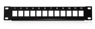Panneau de brassage, 10 pouces, nu, pour connecteurs Keystone, blindés ou UTP, entraxe 254, Decelect