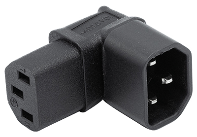 Adaptateur IEC C14 / IEC C13, coudé