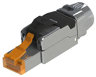 Prise RJ45 mâle, Cat8, Blindée (FTP), pour AWG22, AWG23, AWG24, sans outil