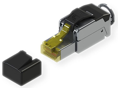 Prise RJ45 mâle, Cat6, Blindée (FTP), pour câble monobrin, par