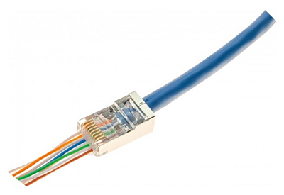 Prise RJ45 mâle, Cat6, Blindée (FTP), Pass Through, TLC